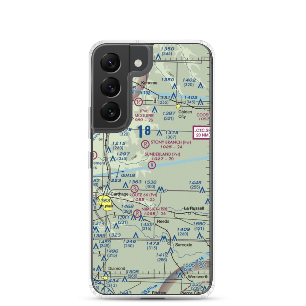 Sunderland Airport (0MU1) VFR Sectional Samsung Case Samsung Galaxy S22 model shown