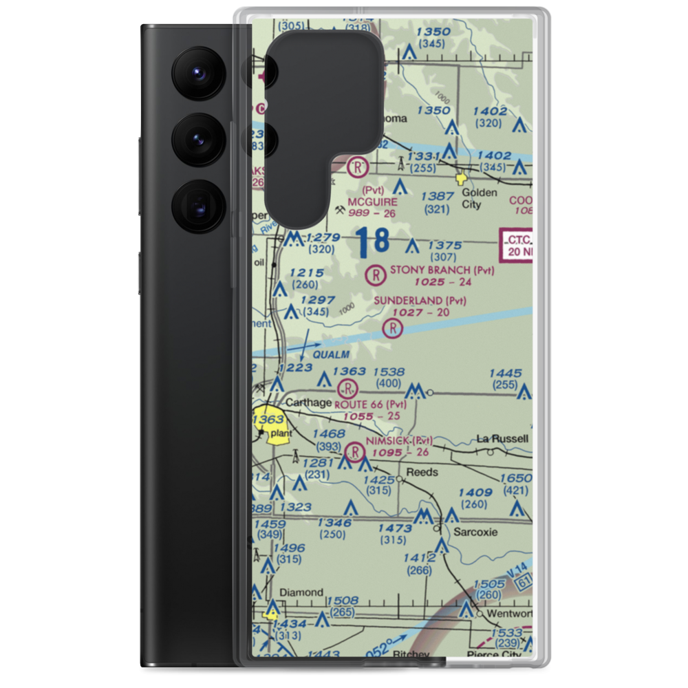 Sunderland Airport (0MU1) VFR Sectional Samsung Case Samsung Galaxy S22 Ultra model shown