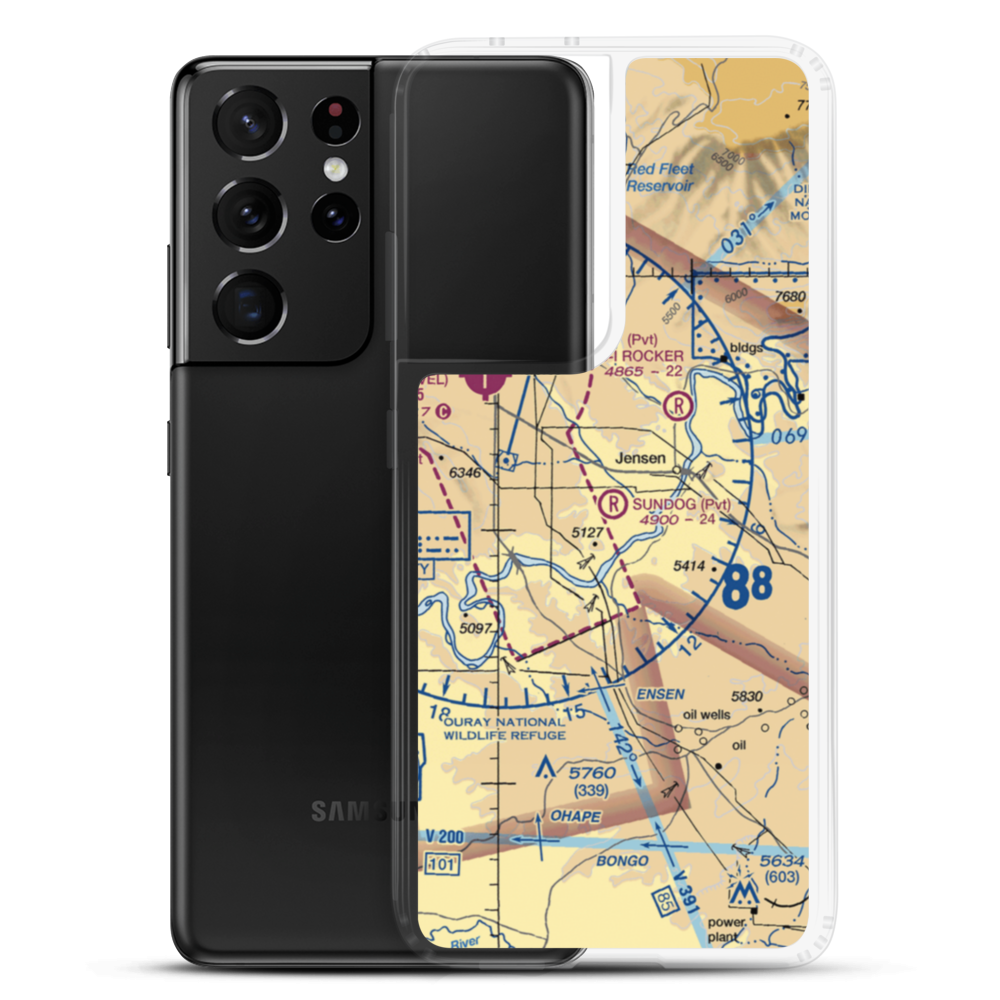 Sundog Airport (99UT) VFR Sectional Samsung Case Samsung Galaxy S21 Ultra model shown