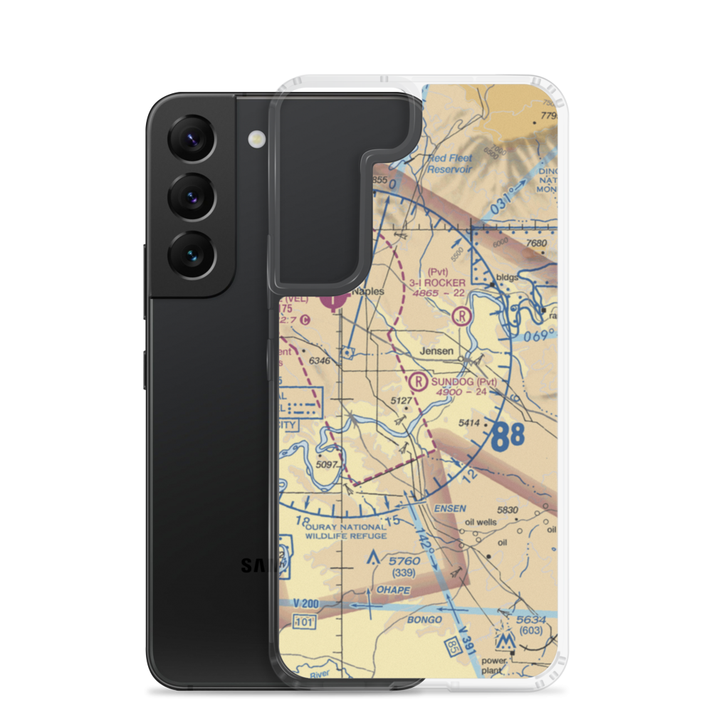 Sundog Airport (99UT) VFR Sectional Samsung Case Samsung Galaxy S22 model shown