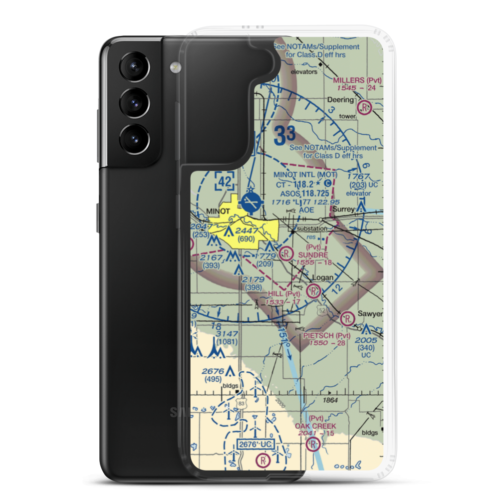 Sundre Airport (ND36) VFR Sectional Samsung Case Samsung Galaxy S21 Plus model shown