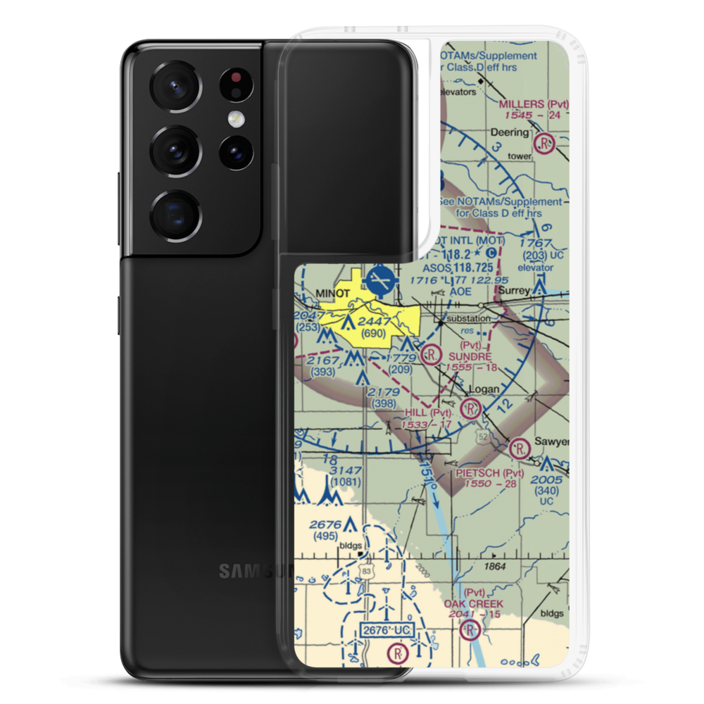 Sundre Airport (ND36) VFR Sectional Samsung Case Samsung Galaxy S21 Ultra model shown