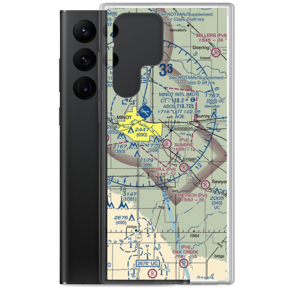 Sundre Airport (ND36) VFR Sectional Samsung Case Samsung Galaxy S22 Ultra model shown