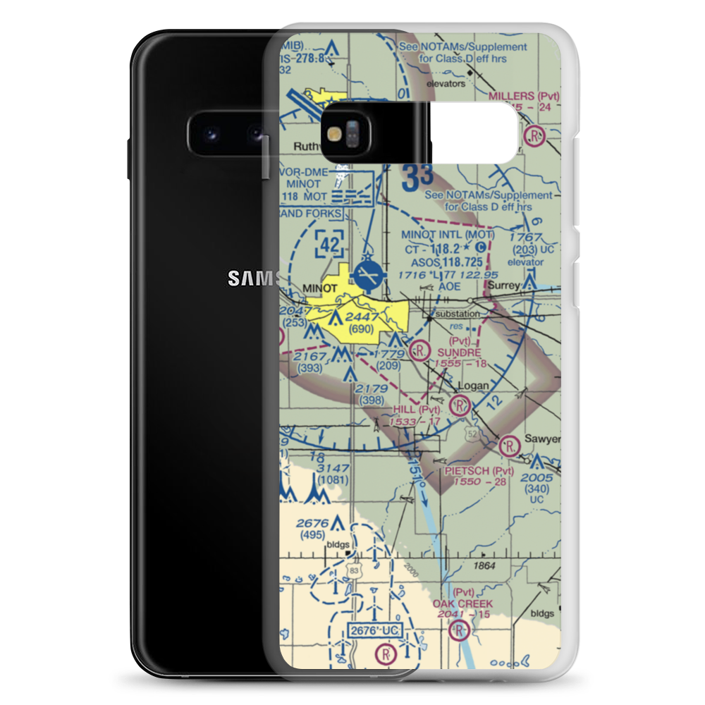 Sundre Airport (ND36) VFR Sectional Samsung Case Samsung Galaxy S10+ model shown