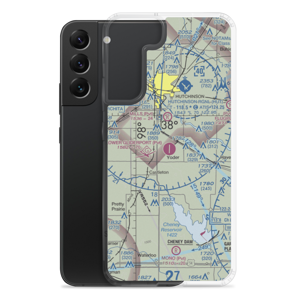 Sunflower Aerodrome (SN76) VFR Sectional Samsung Case Samsung Galaxy S22 Plus model shown
