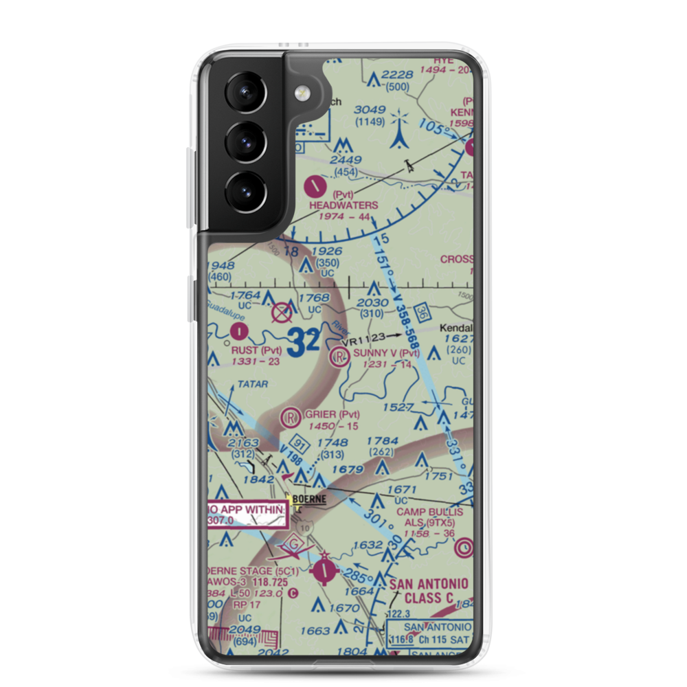 Sunny V Ranch Airport (7TS3) VFR Sectional Samsung Case Samsung Galaxy S21 Plus model shown