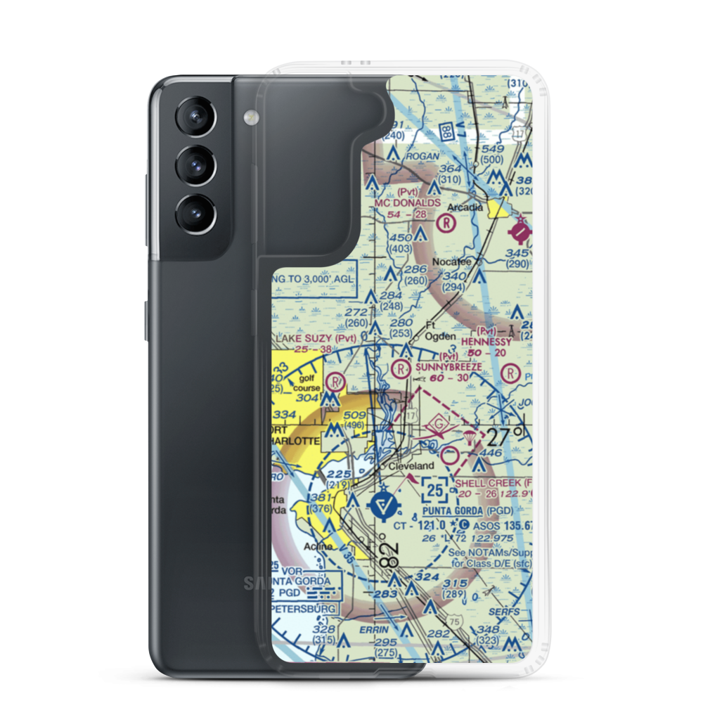 Sunnybreeze Airport (09FL) VFR Sectional Samsung Case Samsung Galaxy S21 model shown