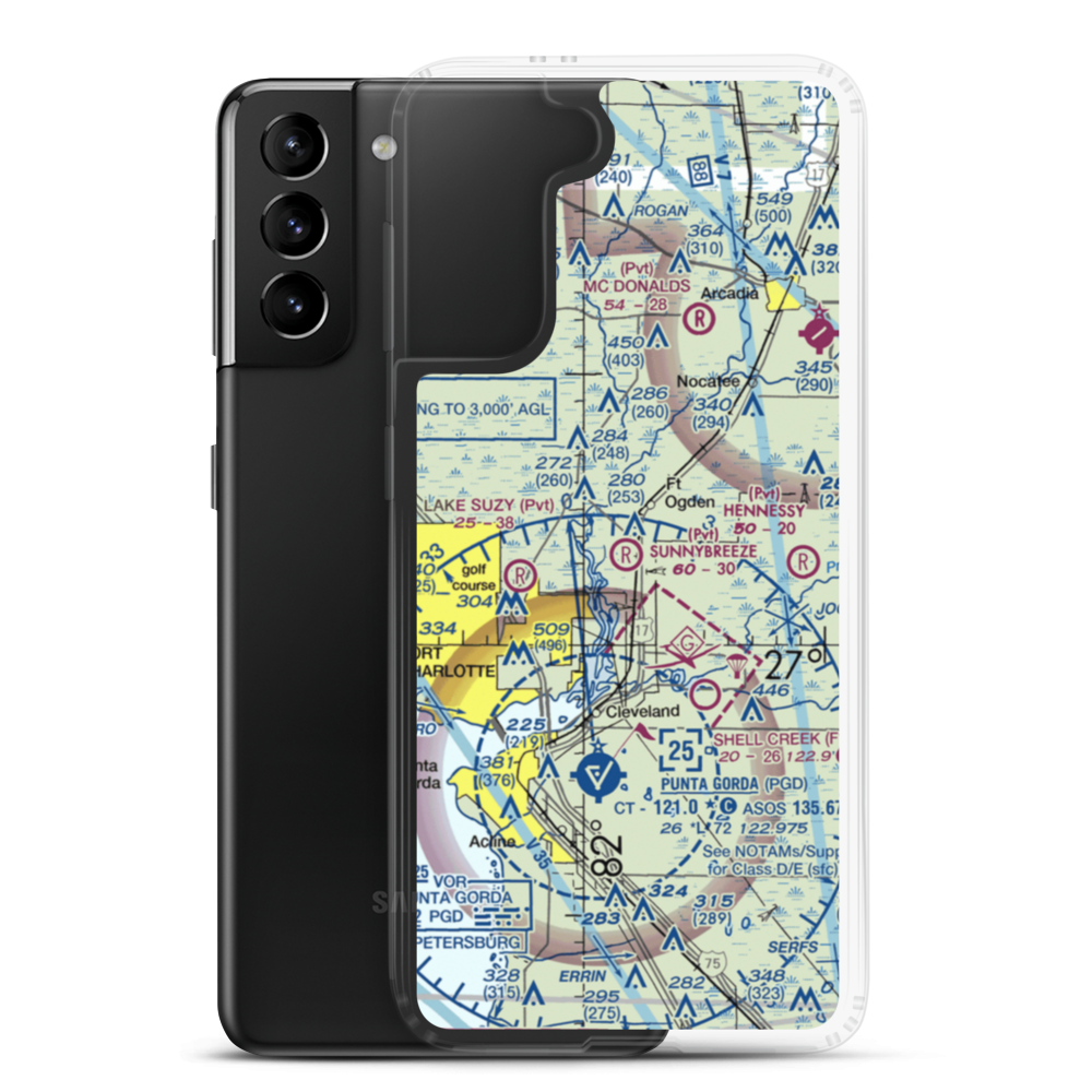Sunnybreeze Airport (09FL) VFR Sectional Samsung Case Samsung Galaxy S21 Plus model shown
