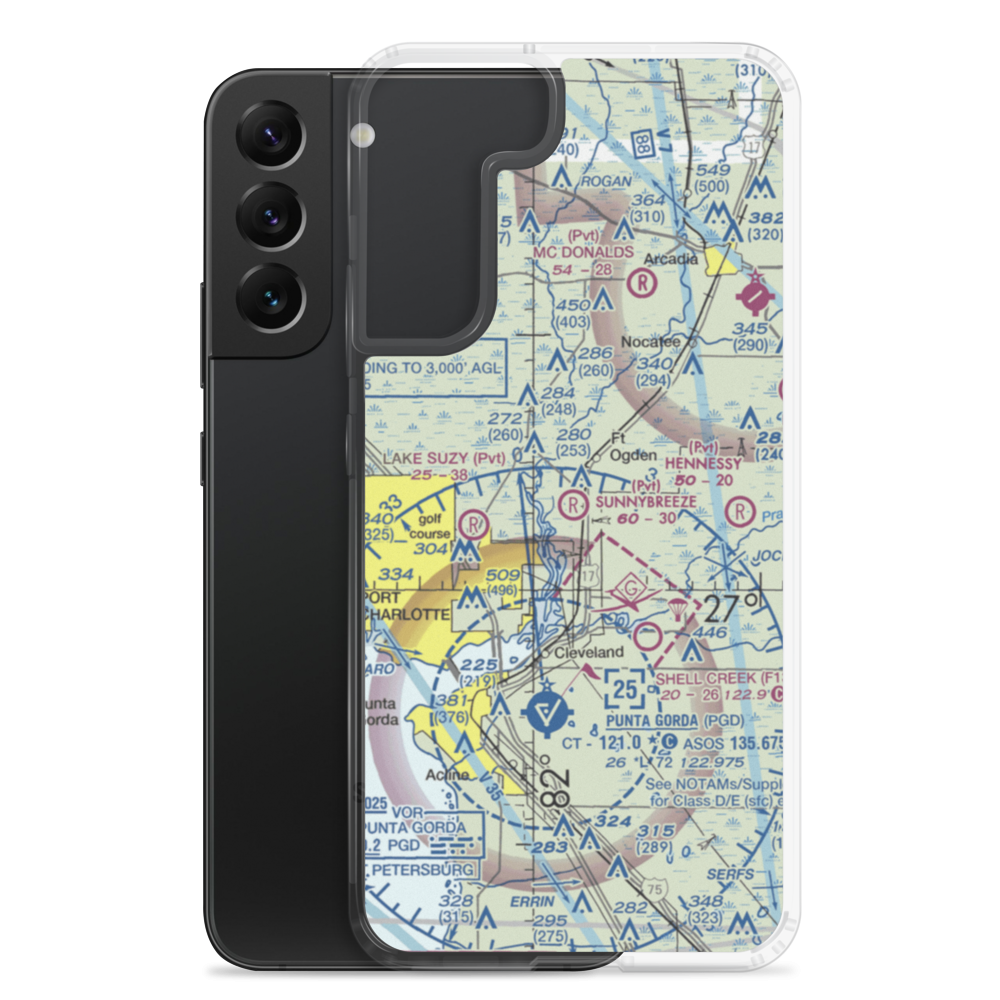 Sunnybreeze Airport (09FL) VFR Sectional Samsung Case Samsung Galaxy S22 Plus model shown