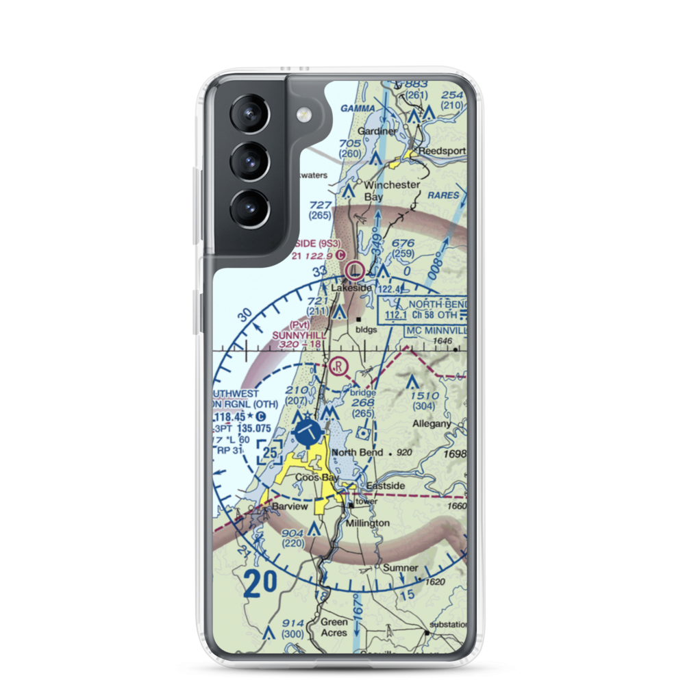 Sunnyhill Airport (1OR0) VFR Sectional Samsung Case Samsung Galaxy S21 model shown
