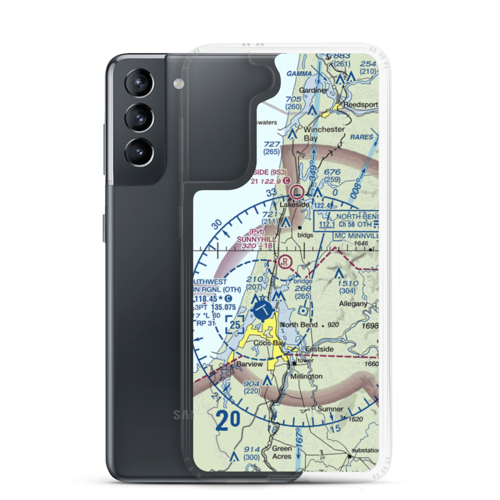 Sunnyhill Airport (1OR0) VFR Sectional Samsung Case Samsung Galaxy S21 model shown