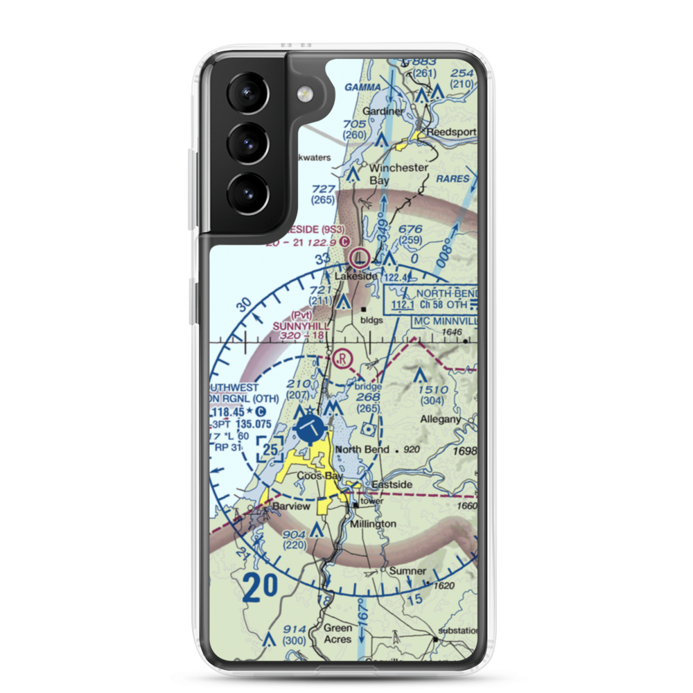 Sunnyhill Airport (1OR0) VFR Sectional Samsung Case Samsung Galaxy S21 Plus model shown