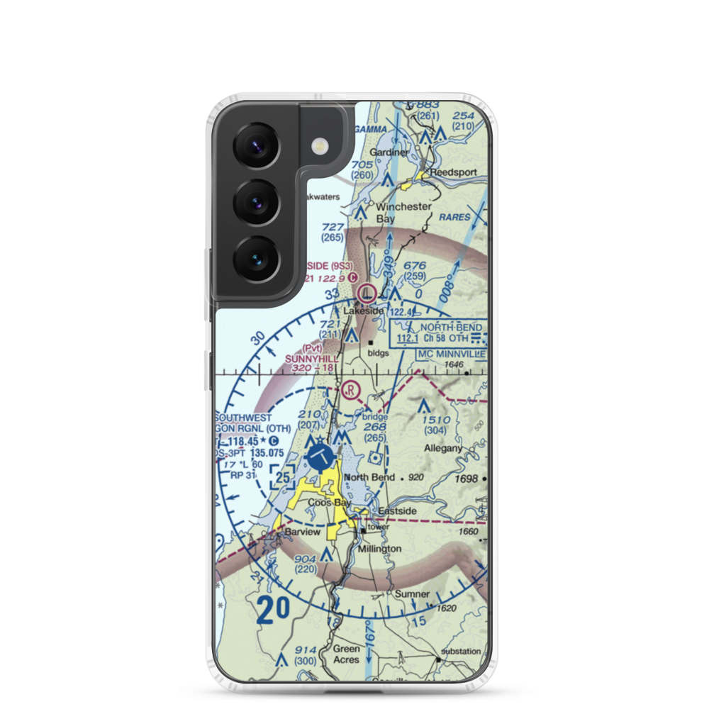 Sunnyhill Airport (1OR0) VFR Sectional Samsung Case Samsung Galaxy S22 model shown