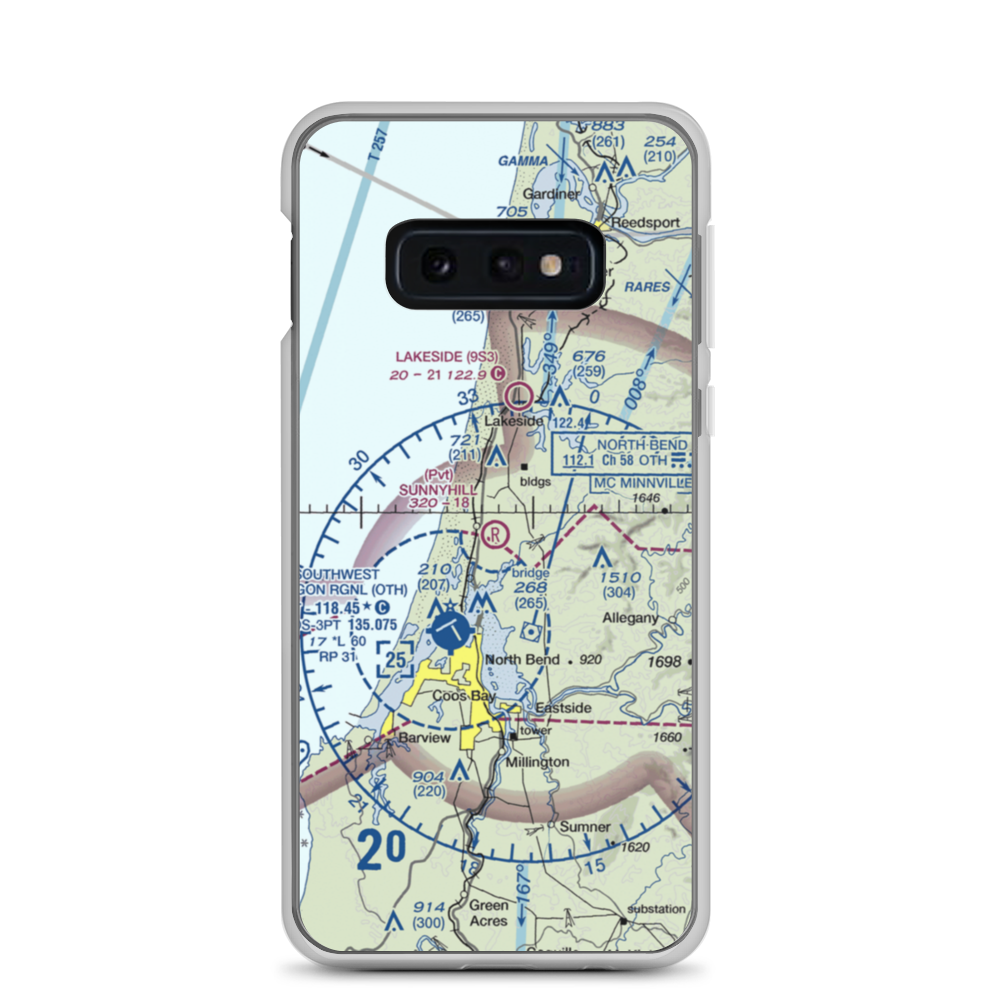 Sunnyhill Airport (1OR0) VFR Sectional Samsung Case Samsung Galaxy S10e model shown