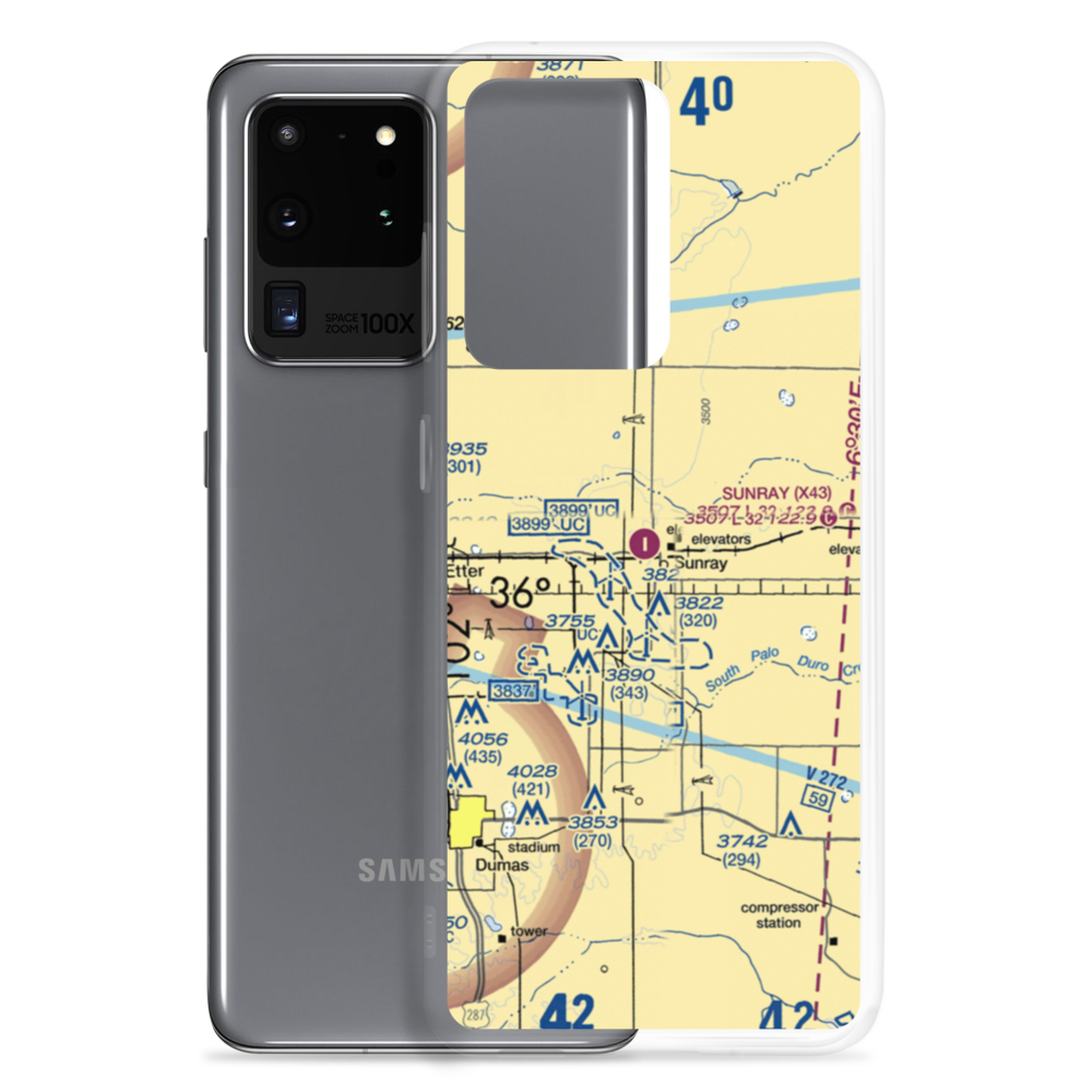 Sunray Airport (X43) VFR Sectional Samsung Case Samsung Galaxy S20 Ultra model shown
