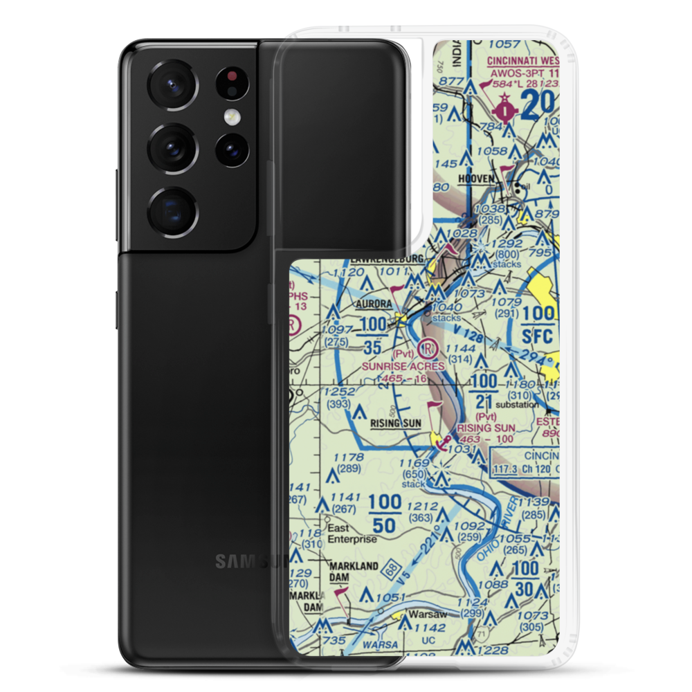 Sunrise Acres Airport (71KY) VFR Sectional Samsung Case Samsung Galaxy S21 Ultra model shown