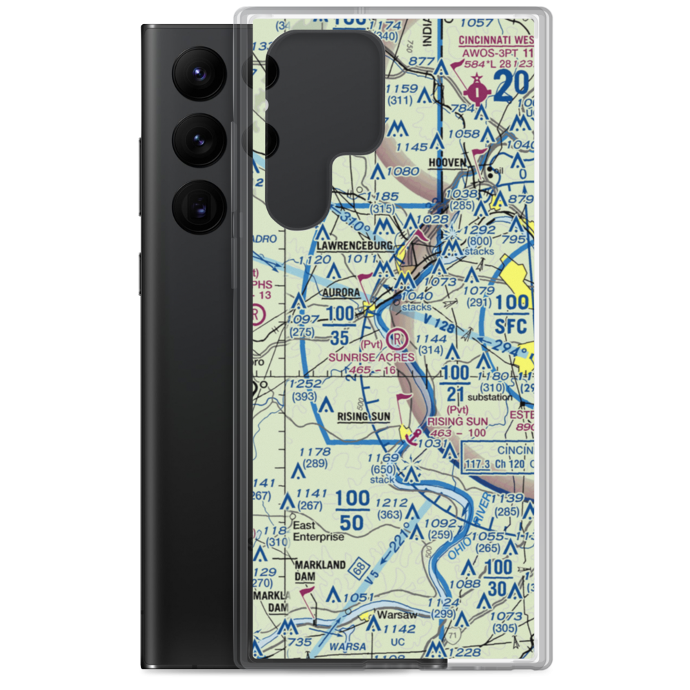 Sunrise Acres Airport (71KY) VFR Sectional Samsung Case Samsung Galaxy S22 Ultra model shown