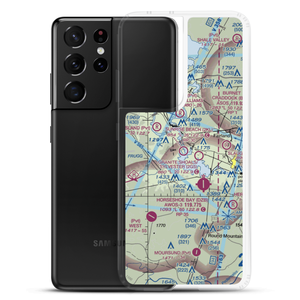 Sunrise Beach Airport (2KL) VFR Sectional Samsung Case Samsung Galaxy S21 Ultra model shown