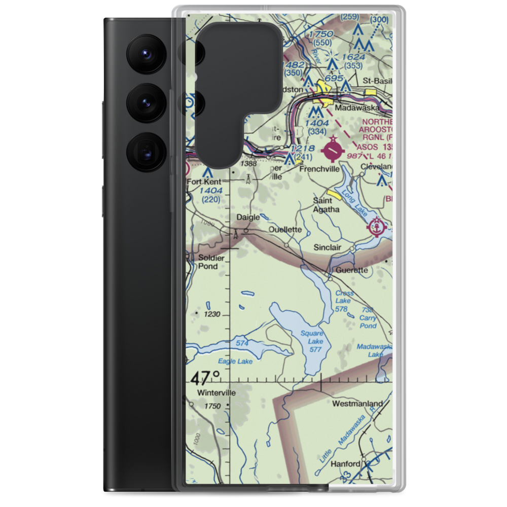 Sunrise Farms Airport (ME25) VFR Sectional Samsung Case Samsung Galaxy S22 Ultra model shown