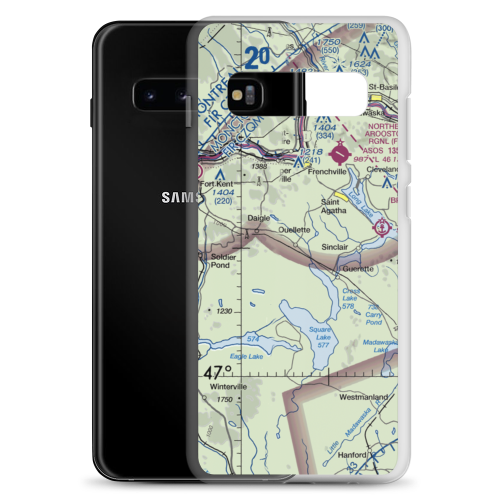 Sunrise Farms Airport (ME25) VFR Sectional Samsung Case Samsung Galaxy S10+ model shown