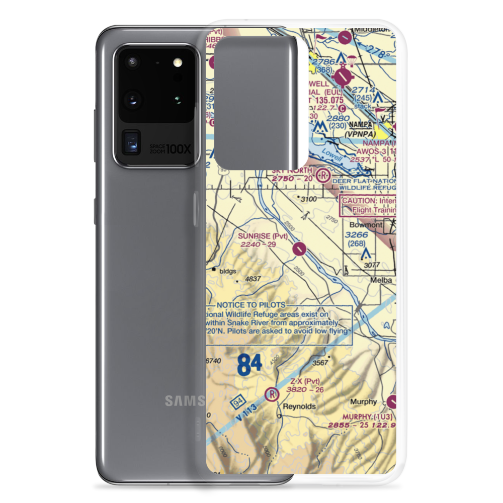 Sunrise Skypark Airport (ID40) VFR Sectional Samsung Case Samsung Galaxy S20 Ultra model shown