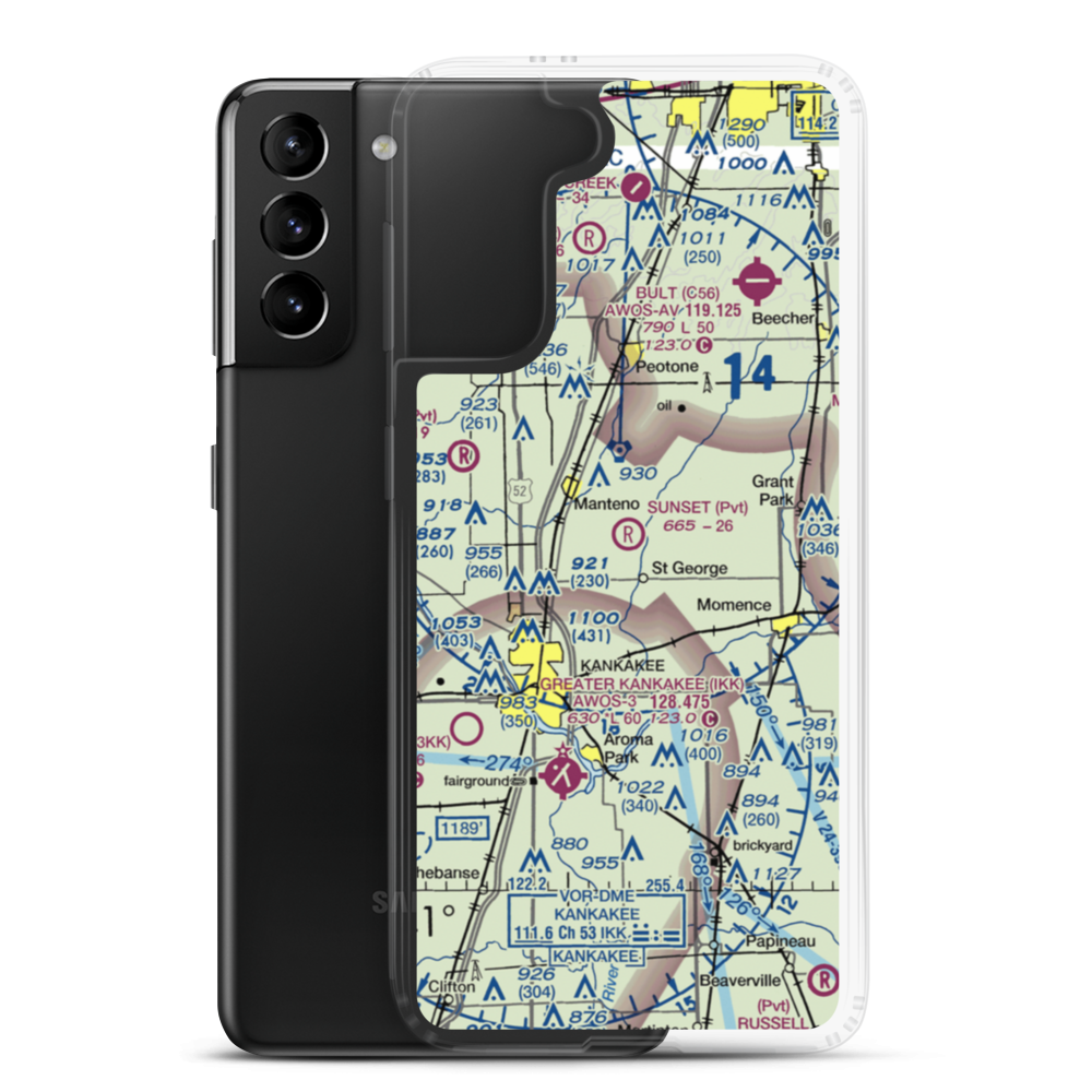 Sunset Acres Airport (LL24) VFR Sectional Samsung Case Samsung Galaxy S21 Plus model shown