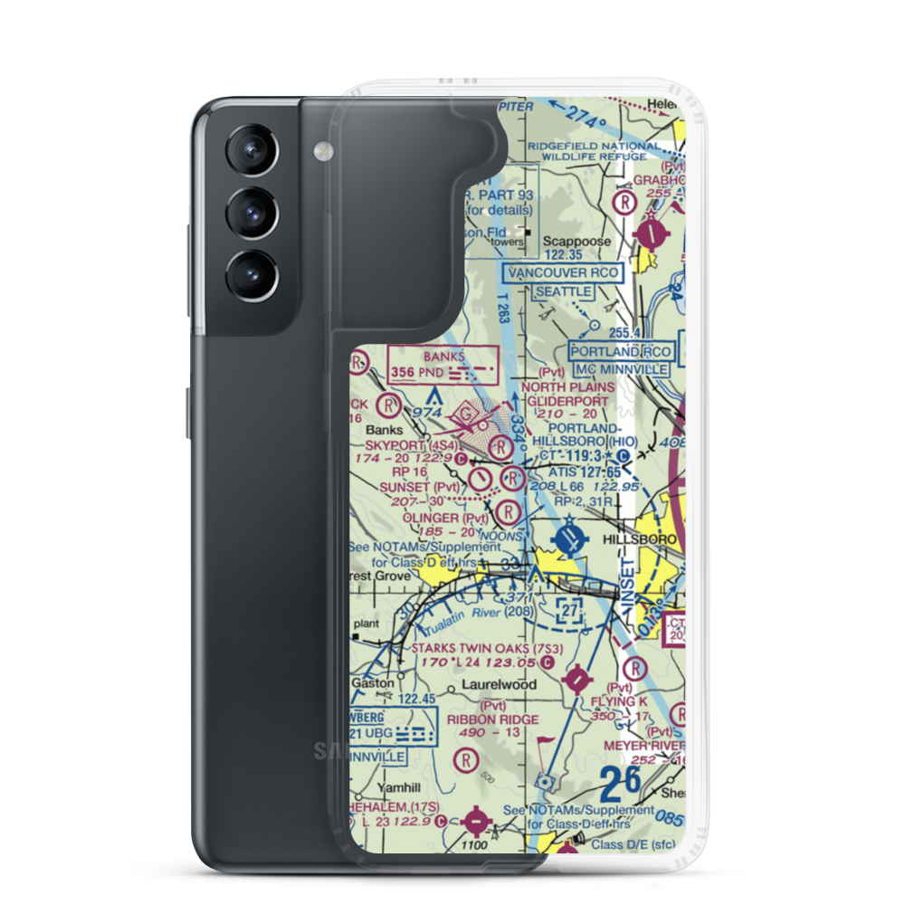 Sunset Air Strip (1OR3) VFR Sectional Samsung Case Samsung Galaxy S21 model shown