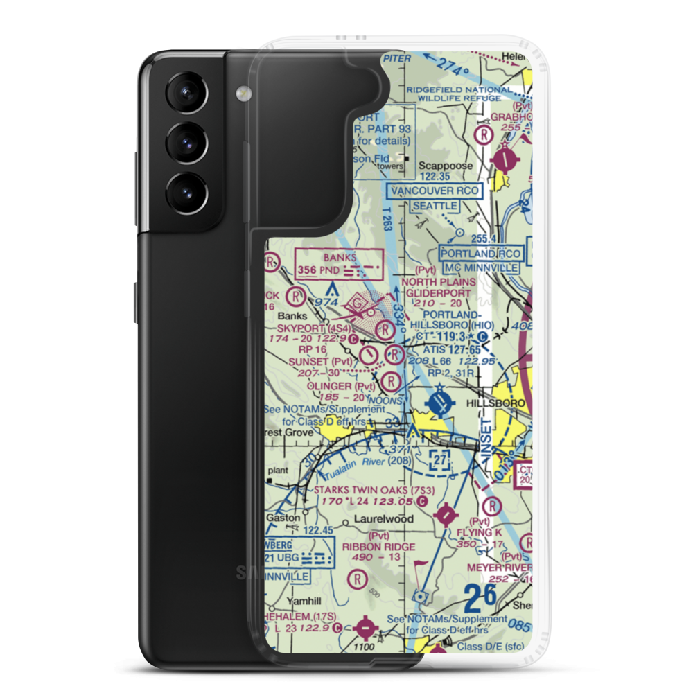 Sunset Air Strip (1OR3) VFR Sectional Samsung Case Samsung Galaxy S21 Plus model shown