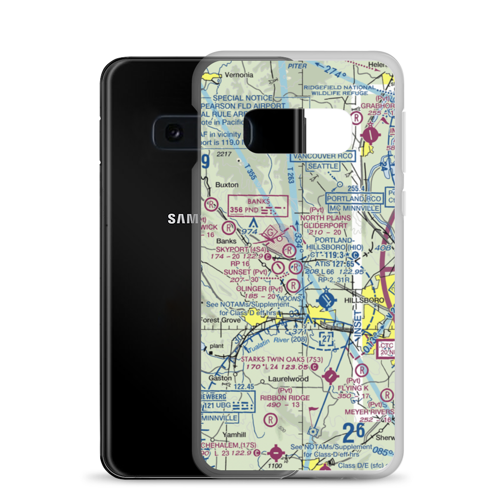 Sunset Air Strip (1OR3) VFR Sectional Samsung Case Samsung Galaxy S10e model shown