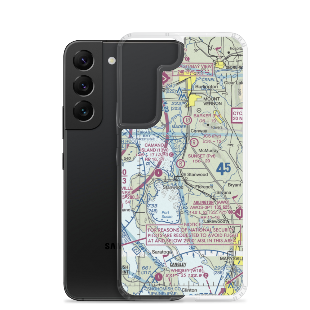 Sunset Airport (15WA) VFR Sectional Samsung Case Samsung Galaxy S22 model shown