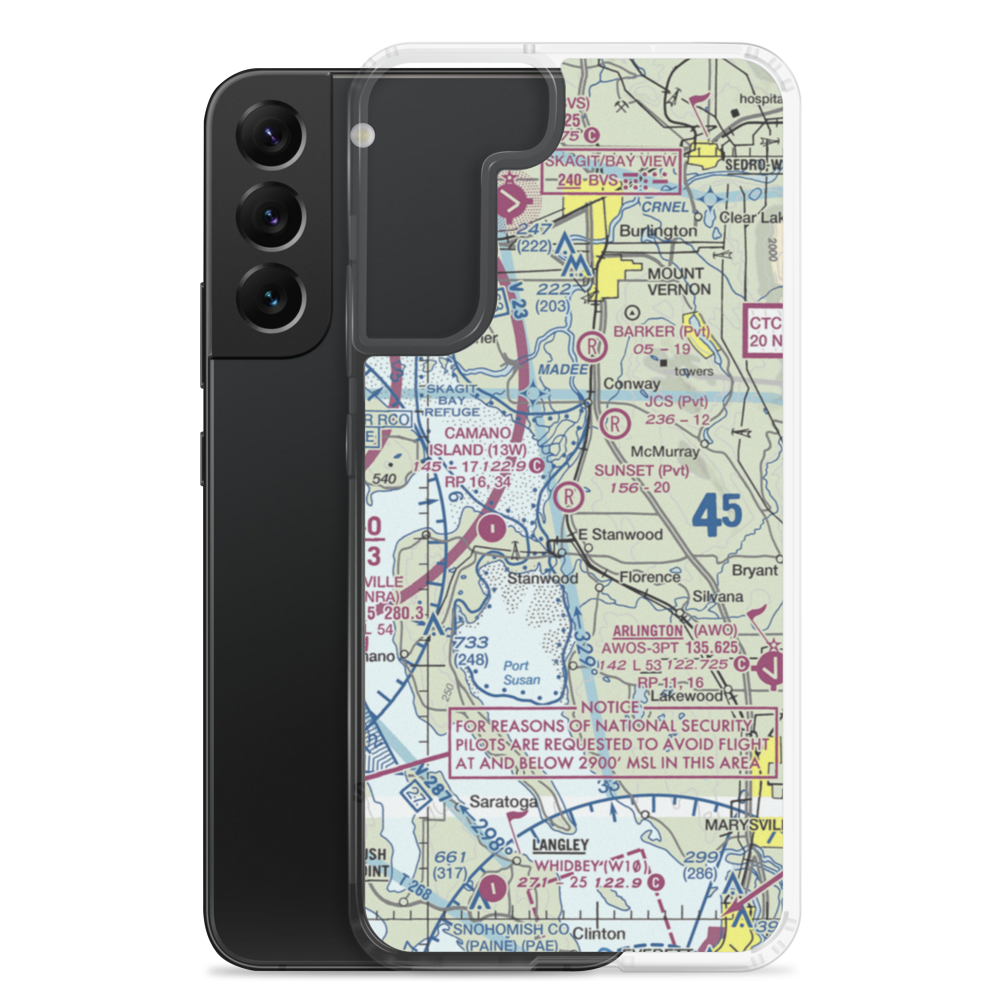 Sunset Airport (15WA) VFR Sectional Samsung Case Samsung Galaxy S22 Plus model shown