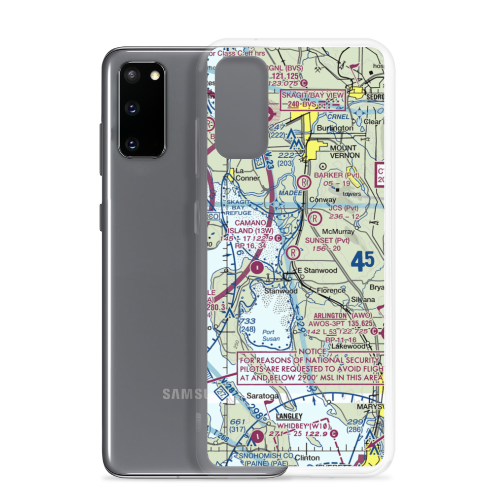 Sunset Airport (15WA) VFR Sectional Samsung Case Samsung Galaxy S20 model shown