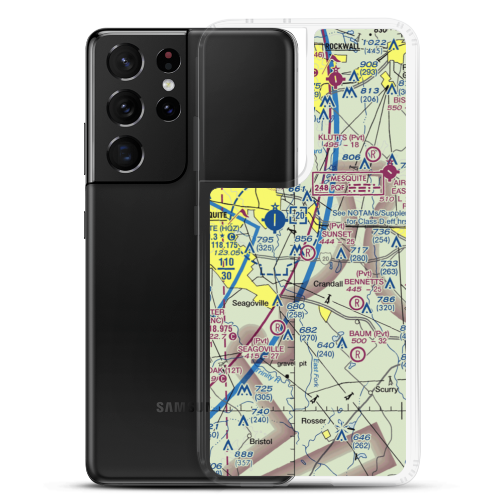 Sunset Airport (TA18) VFR Sectional Samsung Case Samsung Galaxy S21 Ultra model shown