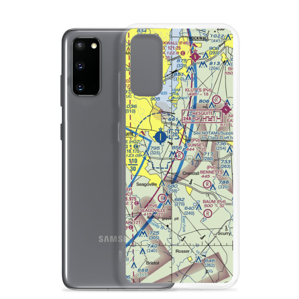 Sunset Airport (TA18) VFR Sectional Samsung Case Samsung Galaxy S20 model shown