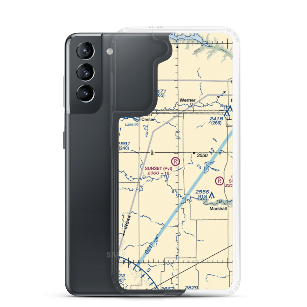 Sunset Strip (37ND) VFR Sectional Samsung Case Samsung Galaxy S21 model shown