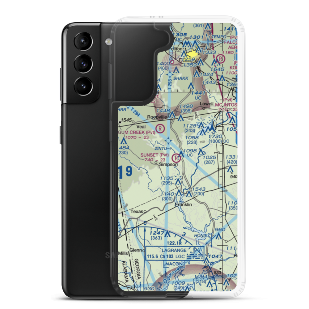 Sunset Strip (7GE5) VFR Sectional Samsung Case Samsung Galaxy S21 Plus model shown