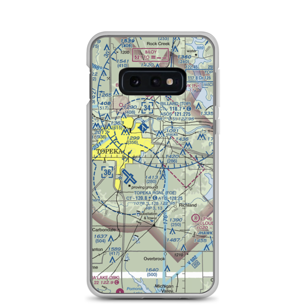 Sunset Strip Airpark (90KS) VFR Sectional Samsung Case Samsung Galaxy S10e model shown