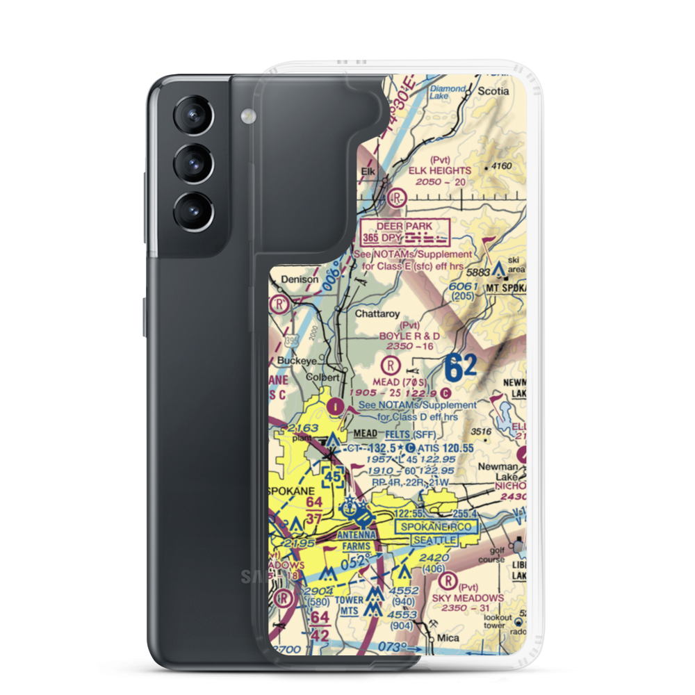 Sunshine Acres Airport (WA21) VFR Sectional Samsung Case Samsung Galaxy S21 model shown