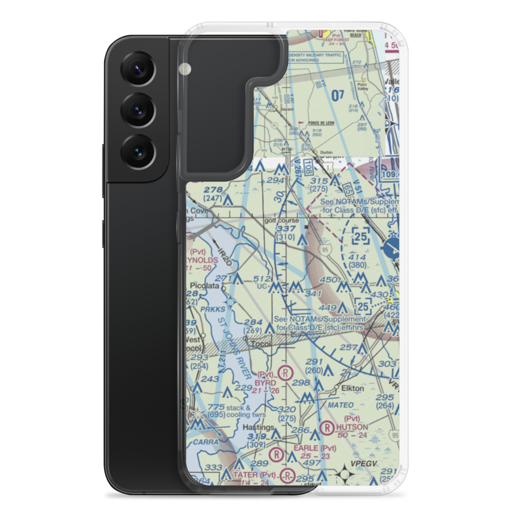 Sunshine Farms Airport (14FD) VFR Sectional Samsung Case Samsung Galaxy S22 Plus model shown