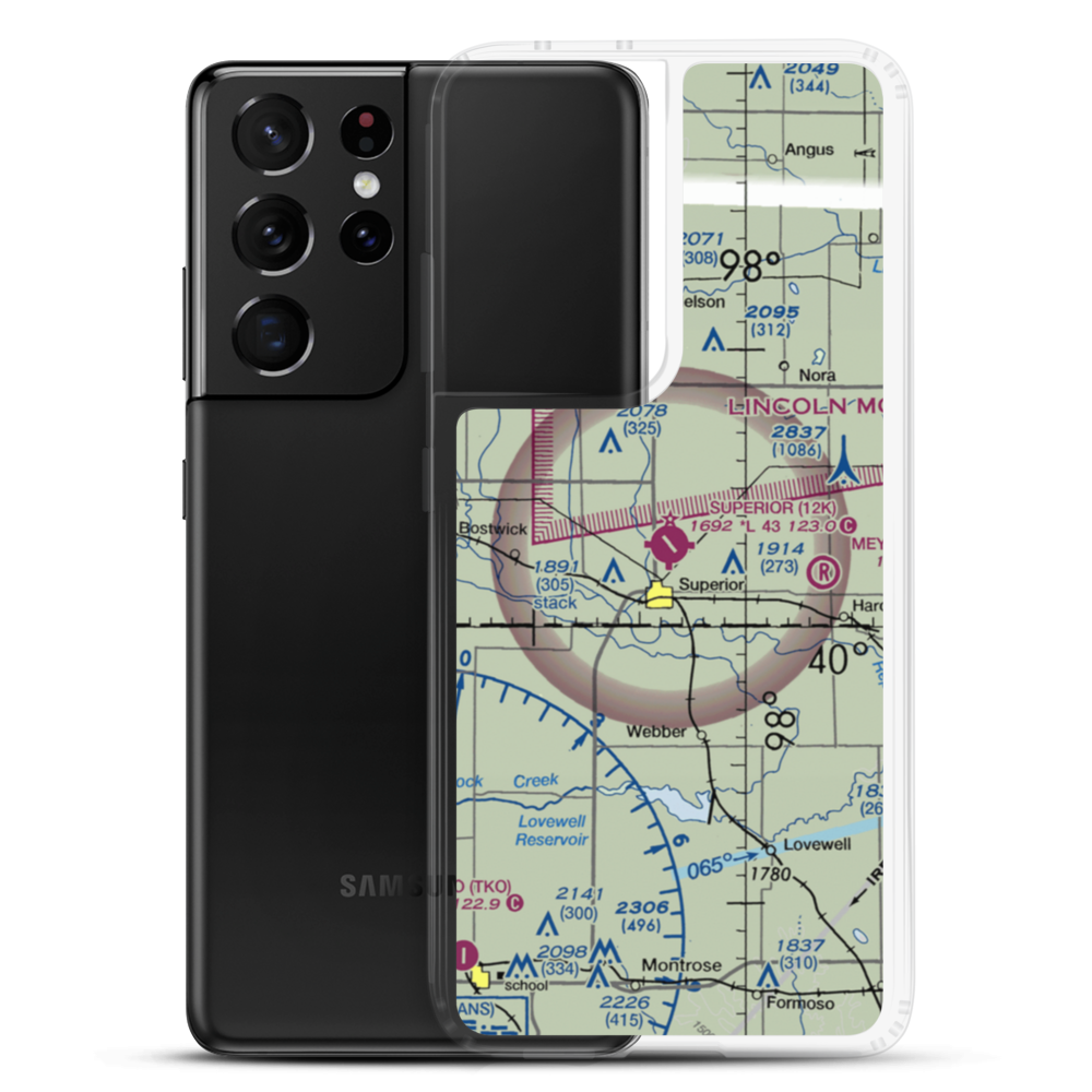 Superior Municipal Airport (12K) VFR Sectional Samsung Case Samsung Galaxy S21 Ultra model shown