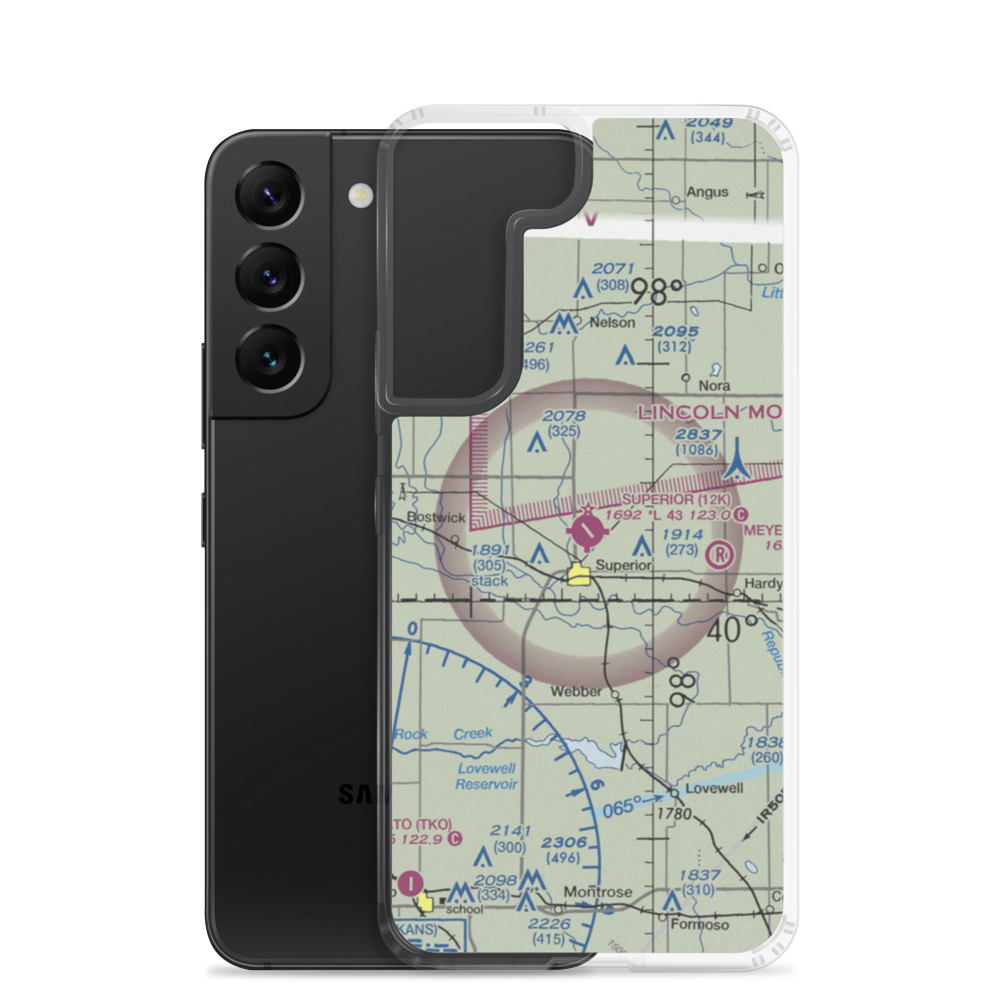 Superior Municipal Airport (12K) VFR Sectional Samsung Case Samsung Galaxy S22 model shown