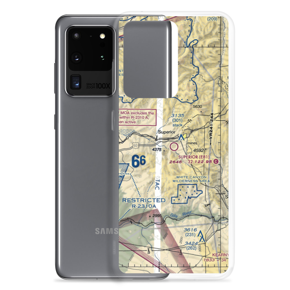 Superior Municipal Airport (E81) VFR Sectional Samsung Case Samsung Galaxy S20 Ultra model shown