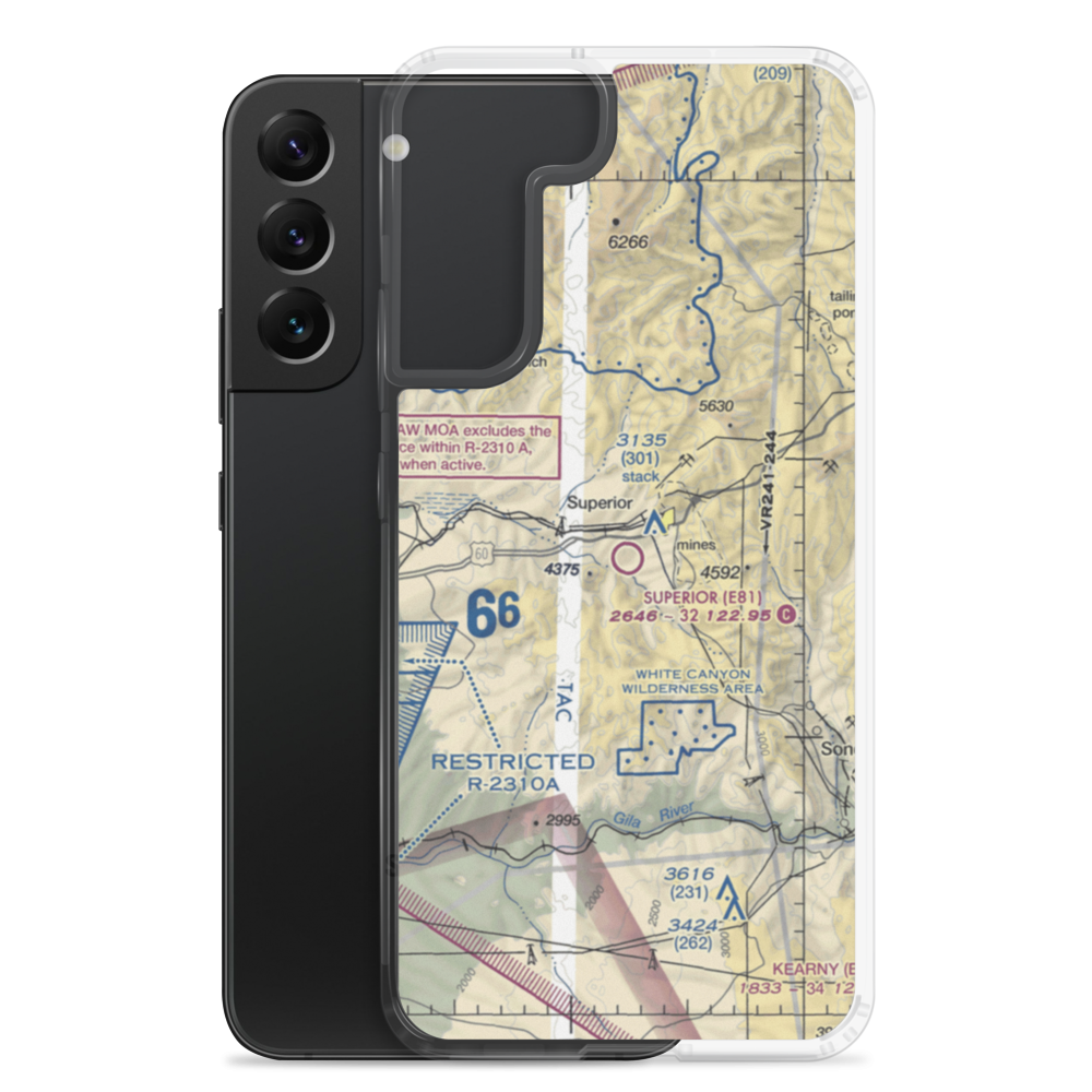 Superior Municipal Airport (E81) VFR Sectional Samsung Case Samsung Galaxy S22 Plus model shown