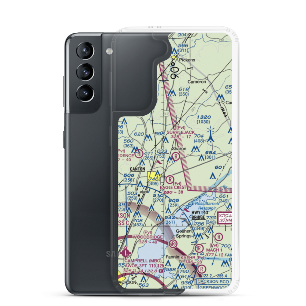 Supplejack Airport (MS36) VFR Sectional Samsung Case Samsung Galaxy S21 model shown