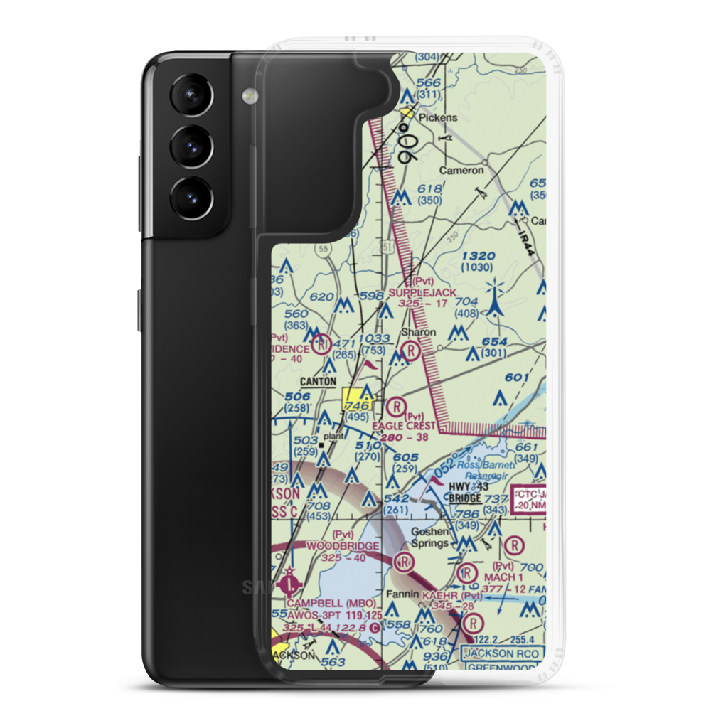 Supplejack Airport (MS36) VFR Sectional Samsung Case Samsung Galaxy S21 Plus model shown