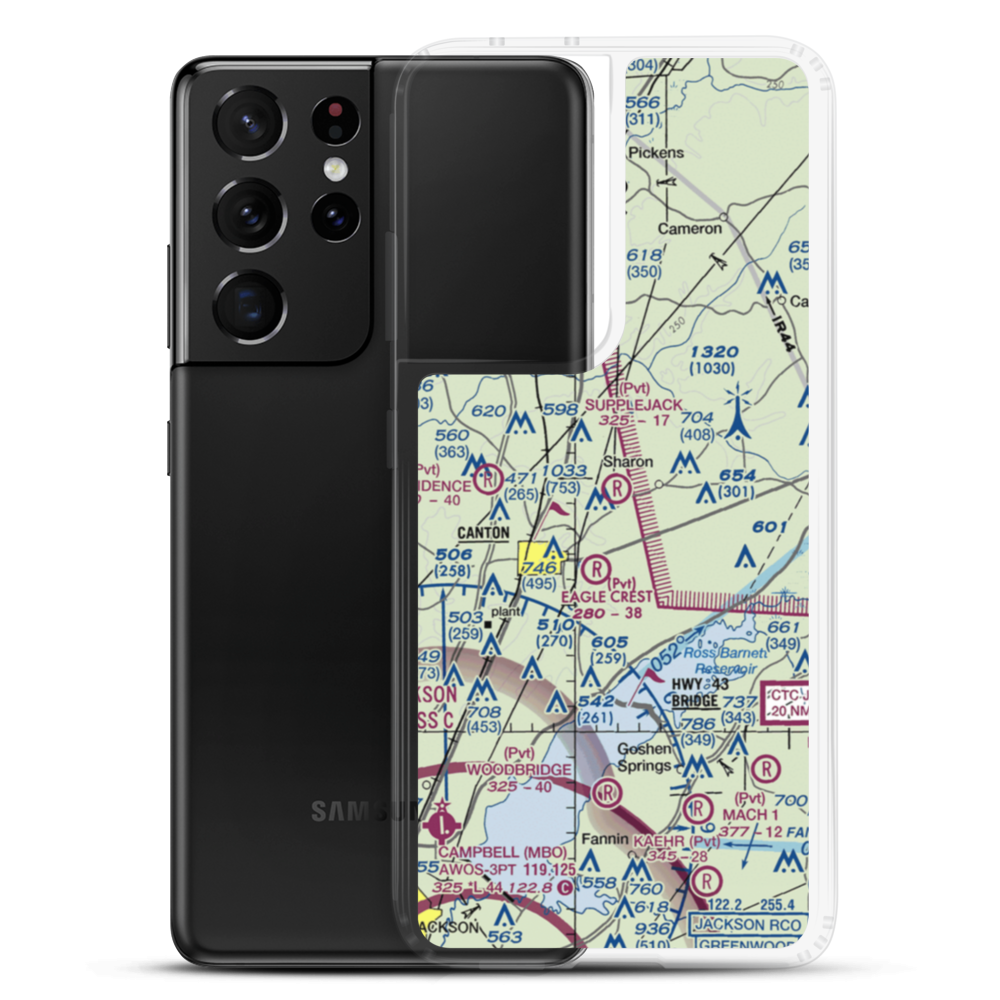 Supplejack Airport (MS36) VFR Sectional Samsung Case Samsung Galaxy S21 Ultra model shown
