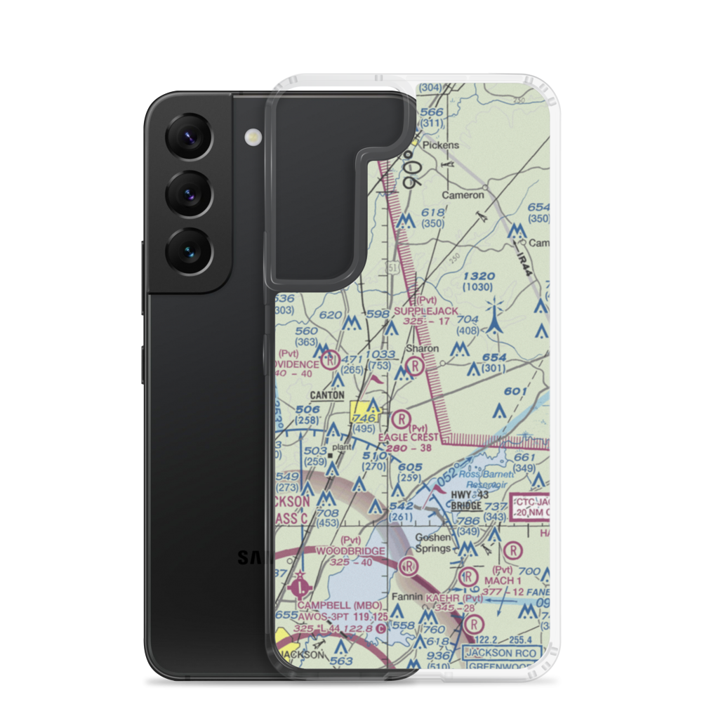 Supplejack Airport (MS36) VFR Sectional Samsung Case Samsung Galaxy S22 model shown
