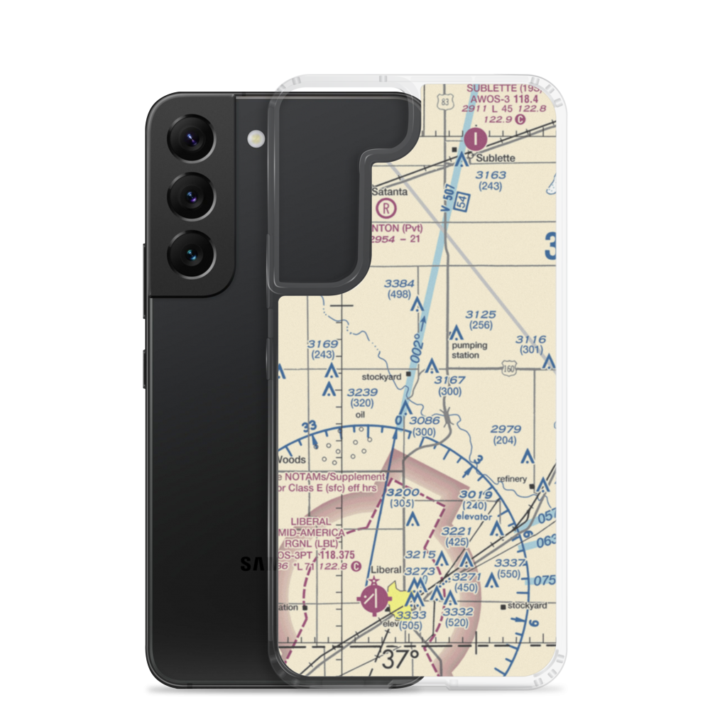 Supreme Feeders Airport (SN87) VFR Sectional Samsung Case Samsung Galaxy S22 model shown