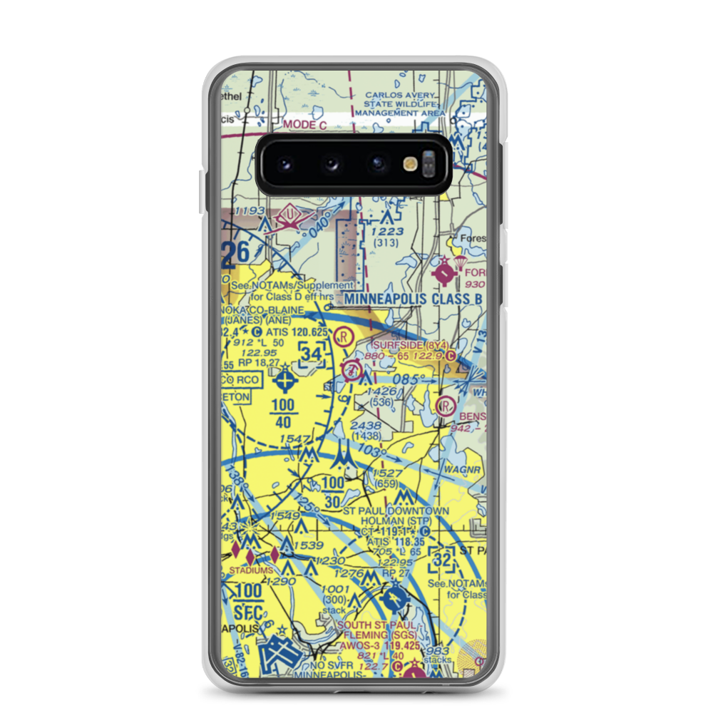 Surfside Airport (MN24) VFR Sectional Samsung Case Samsung Galaxy S10 model shown