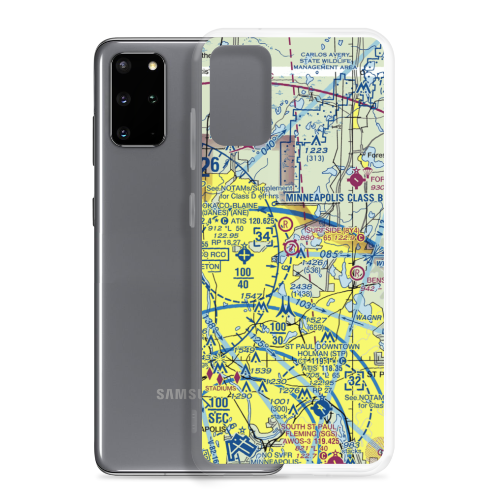 Surfside Airport (MN24) VFR Sectional Samsung Case Samsung Galaxy S20 Plus model shown